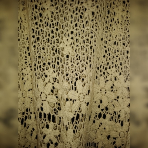 Debut embroidered boho crochet cream tank top size S,M. - Picture 4 of 8